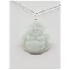 Image 1 : Sterling Silver Natural Jadeite Laughing Budda Pendant with Sterling Silver Chain, Retail $400.00.