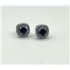 Image 1 : Sterling Silver Natural Blue Sapphire (0.66ct) with Natural Diamond (0.10ct) Earrings, W/A $600.00. 