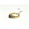 Image 2 : Gold Plated Sterling Silver Natural Tanzanite (0.55ct) with Natural White Sapphire (0.05ct) Ring, Si
