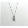 Image 1 : Sterling Silver Natural Diamond (0.11ct) Infinity Shape Pendant with Sterling Silver Chain, W/A$400.