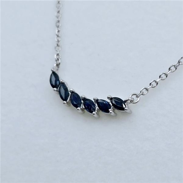 Sterling Silver Natural Blue Sapphire (1ct) Necklace, W/A $600.00. Sapphire is the birthstone for Se