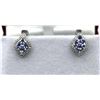 Image 1 : Sterling Silver Natural Tanzanite (0.65ct) with Natural White Topaz (0.10ct) Earrings, W/A $530.00. 