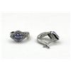 Image 2 : Sterling Silver Natural Tanzanite (0.65ct) with Natural White Topaz (0.10ct) Earrings, W/A $530.00. 