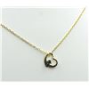 Image 1 : 14KT Yellow Gold Natural Blue to Green Alexandrite (0.04ct) Heart Shape Pendant with Gold Plated Ste