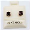 Image 2 : 10KT Yellow Gold Natural Garnet Earring, Retail $300.00. Garnet is the birthstone for January.