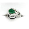 Image 1 : Sterling Silver Natural Emerald (0.65ct) with CZ (0.20ct) Ring, Size 5.75, W/A $455.00. Emerald is t