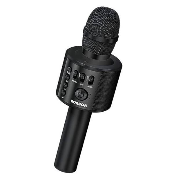 BONAOK Wireless Bluetooth Karaoke Microphone,3-in-1 Portable Wireless Microphone Systems Mic Speaker