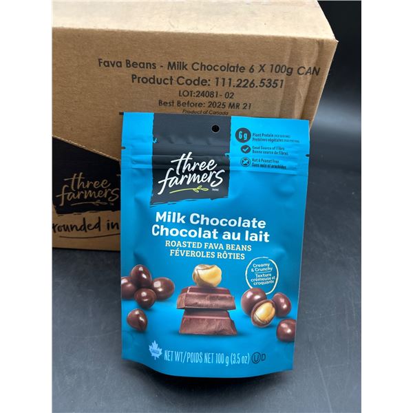 Three Farmers Milk Chocolate Fava Beans 6 x 100gÂ