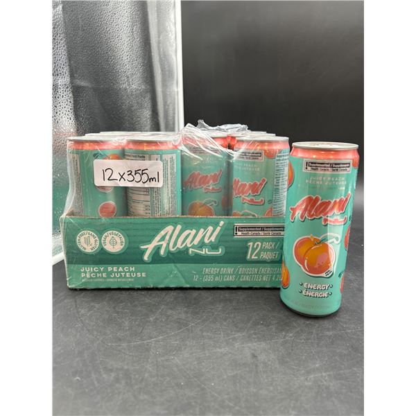 Alani Nu Juicy Peach Energy Drink 12-Pack, 355ml Cans