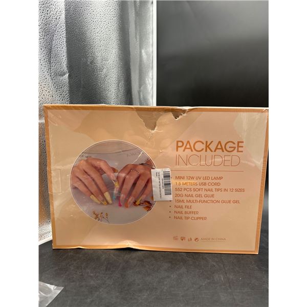 Candy Lover Nail Tips and Glue Gel Kit with Nail Lamp