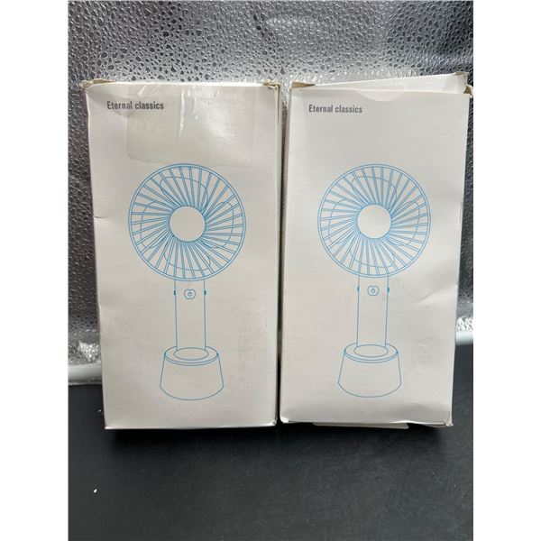 Lot of 2 Portable USB Desk Fan with Adjustable Speeds â€“ Model XF07 Colors May Va