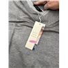 Image 2 : Dokotoo Womenâ€™s Medium Gray Sweater with V-Neck and Striped Trim