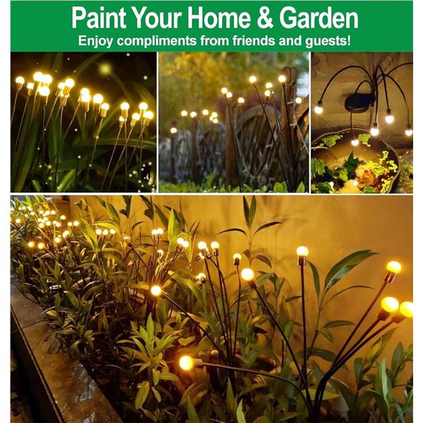 8 Count Solar Lights Outdoor Waterproof IPX5, Solar Garden Lights, Wind Swaying Firefly Lights,