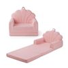 Image 1 : Blissful Diary Kids Couch, 2-in-1 Soft Toddler Couch Fold Out, Toddler Chair Comfy, Convertible Sofa
