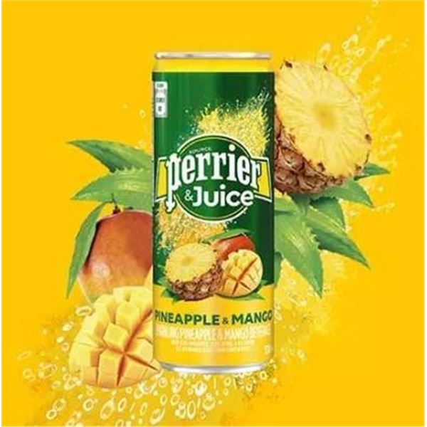 Perrier & Juice Pineapple & Mango Sparkling Beverage, 24 x 330 mL