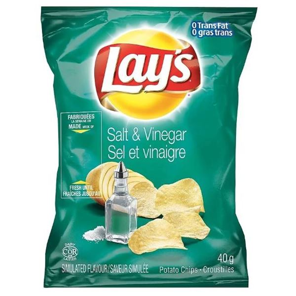 Layâ€™s Salt & Vinegar Flavored Potato Chips 40 Bags x 40g