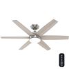 Image 1 : Hunter 52-Inch Anza Ceiling Fan with Remote, Brushed Nickel Finish