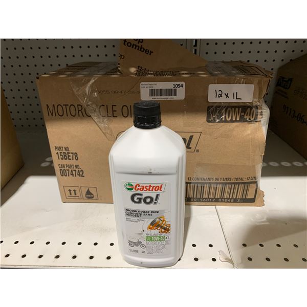 Castrol Go! Motorcycle Oil 10W-40, 12 x 1 Liter Bottles