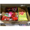 Image 1 : Lot of Assorted Snack Items Including Popcorn, Chips, and Candy
