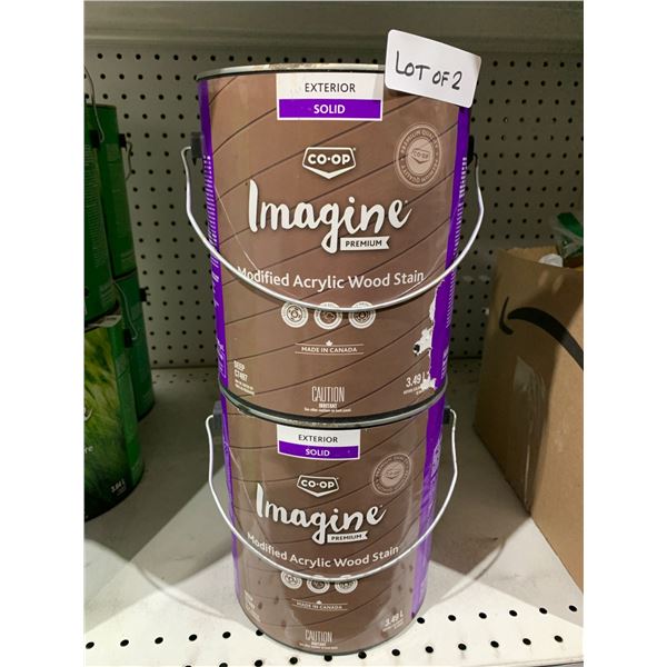 Co-Op Imagine Premium Modified Acrylic Wood Stain, Exterior Solid, Lot of 2