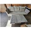 Image 1 : Modern Upholstered Patio Sofa with Matching Table & Removable Cushions
