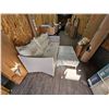 Image 2 : Modern Upholstered Patio Sofa with Matching Table & Removable Cushions