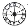 Image 1 : Metal Roman Numeral Wall Clock With Black Finish