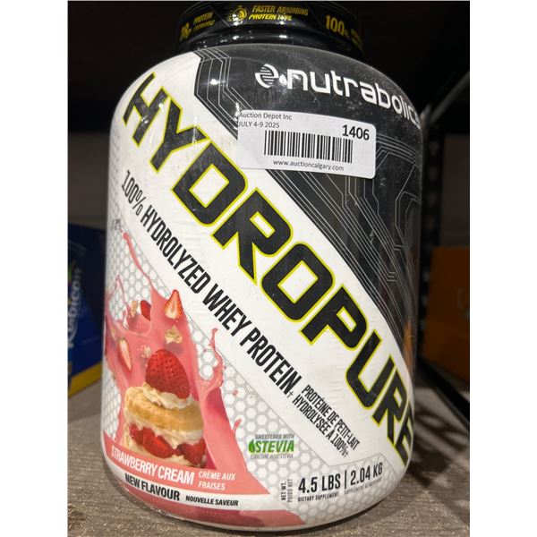 Nutrabolics Hydropure 100 Percent Hydrolyzed Whey Protein 4.5lbs Strawberry Cream