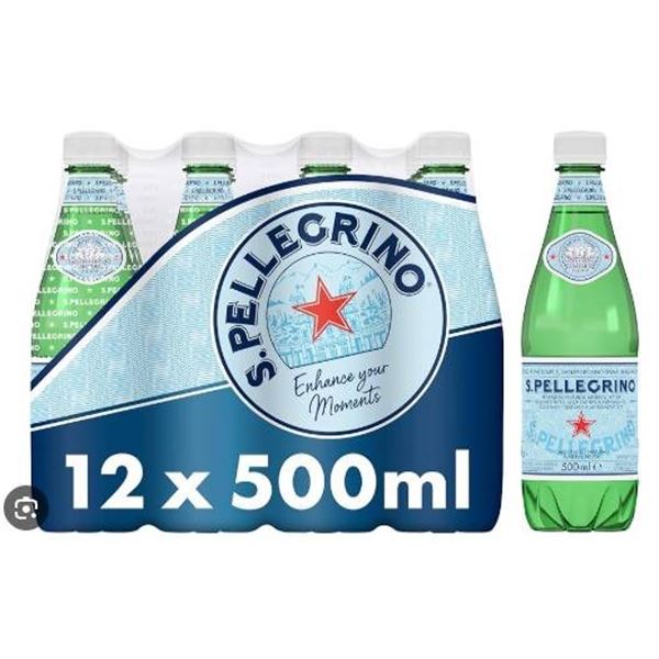 San Pellegrino Sparkling Natural Mineral Water 12x500ml Bottles
