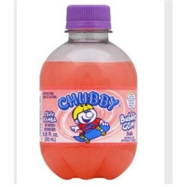 Chubby Bubble Gum Flavor Soda, 24 x 250ml Bottles
