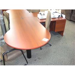 Mahogany P-top L-shape Executive Desk