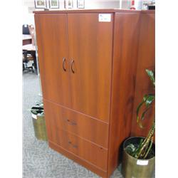 Mahogany Storage Cabinet With 2 Drw Lateral File
