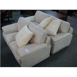 Tan Micro Fiber Sofa And Love Seat