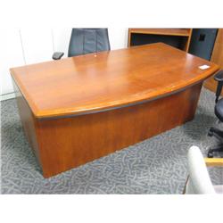 Cherry Bow Front Executive Desk