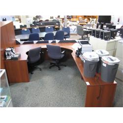 Mahogany U-Shaped Desk System