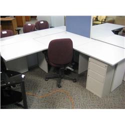 Grey 7' X 7' Corner Workstation