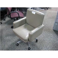 Tan Leather Midback Tilter Chair
