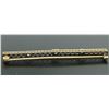 Image 4 : Antique Two Tone 14k Gold Diamond & Synthetic Sapphire Open Filigree Bar Pin