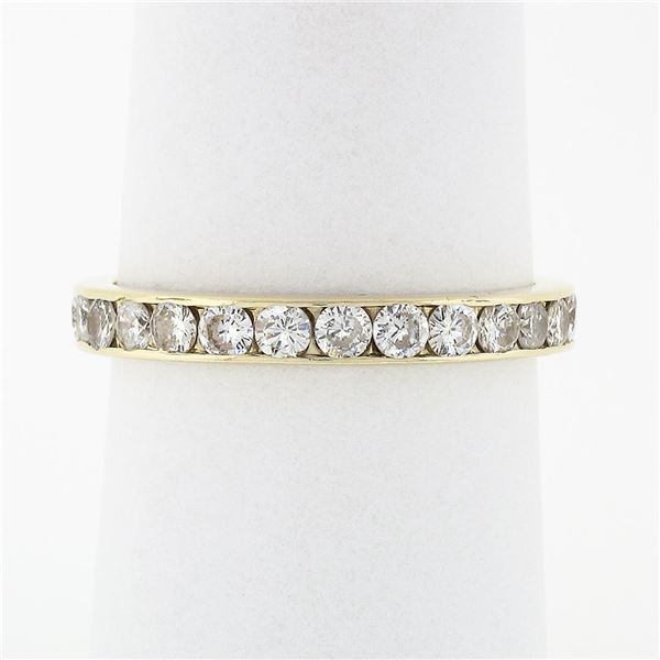 Classic 14k Gold 1.0 ctw 23 Channel Set Round Diamond Stackable Wedding Band Rin