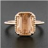 Image 2 : NEW 14k Rose Gold 3.13 ctw Emerald Cut Morganite Solitaire Twisted Wire Work Rin