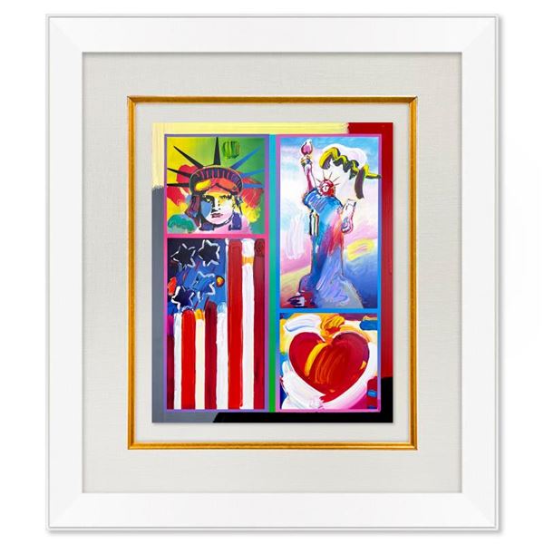 2 Liberties, Flag and Heart by Peter Max