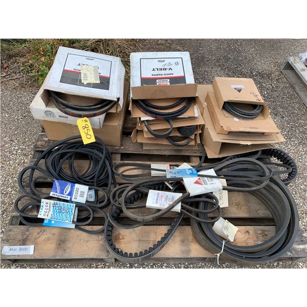 Pallet of New AGCO Combine belts selling by the pallet