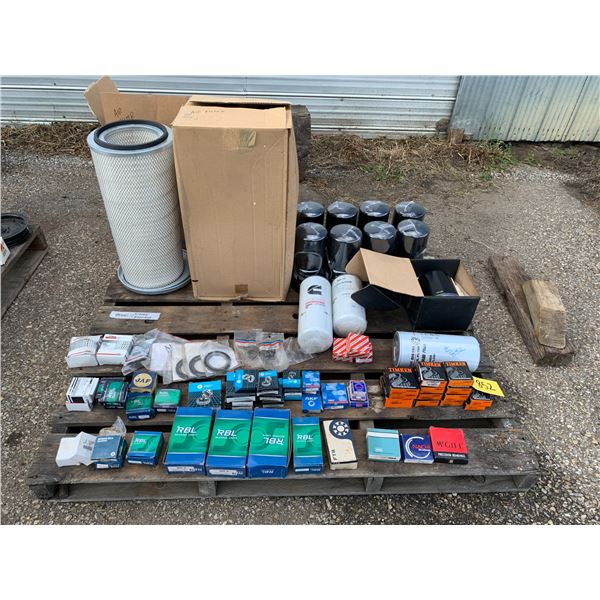 Pallet of Bearings, New Air & Oil Filters selling by the pallet