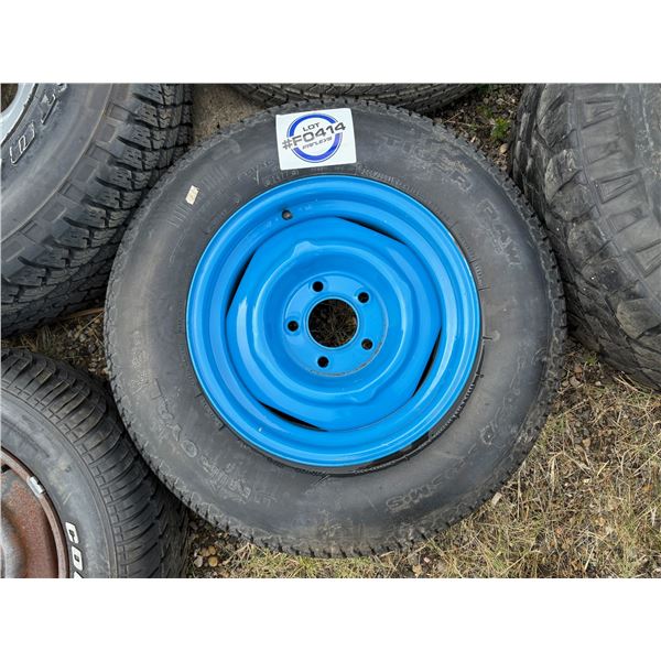 NO RESERVE Uniroyal Tiger Paw 205/75R15 w/ 5x5 Rim