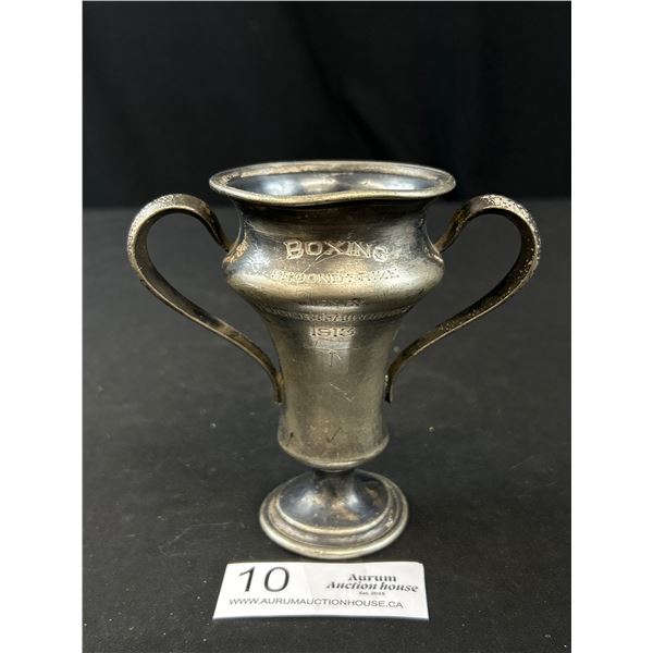 Antique 1913 Silver Boxing Trophy