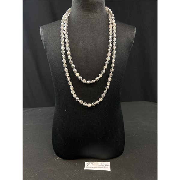 Quality Antique Rare Silver Coated Crystal Necklace