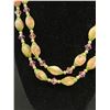 Image 2 : Rare Antique Flower Bead Cap Crystal Celluloid Bead Necklace Fabulous
