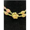 Image 3 : Rare Antique Flower Bead Cap Crystal Celluloid Bead Necklace Fabulous