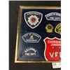 Image 2 : Nicely Framed BC Fire Department Patches + Fire Academy Cap Badge