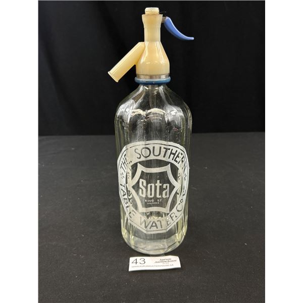 Southern Table Water Company Sota King Street South Sea Seltzer Syphon Bottle